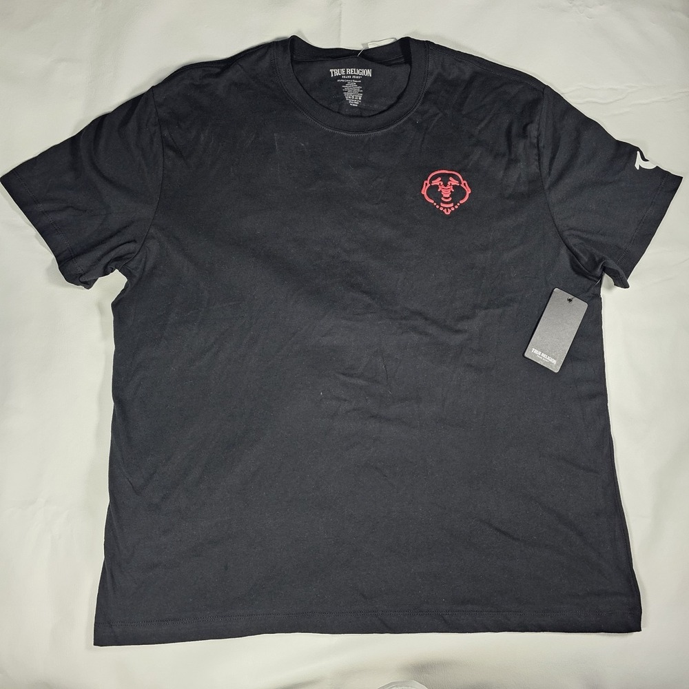 NWT True Religion Buddha Coin Tee Shirt Mens XXL Black Graphic T-Shirt